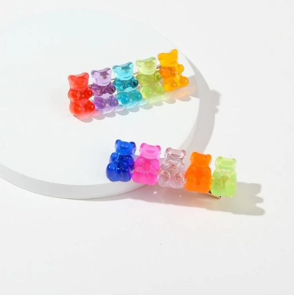 Jelly bear hair clips measuement included - Picture 1 of 7